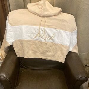 PINK Victoria's Secret Cream and White Hoodie